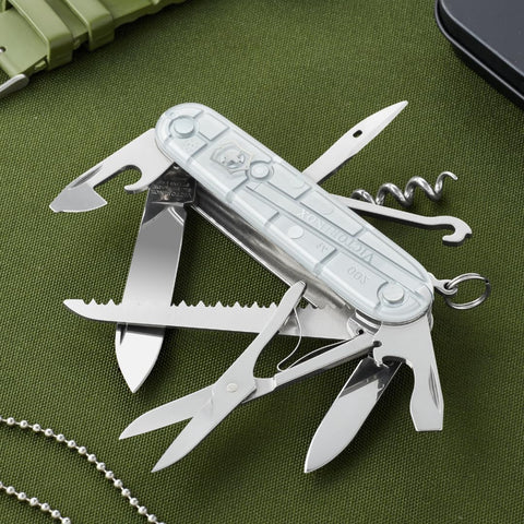 Victorinox Huntsman Silver Tech wood saw for light outdoor carpentry.