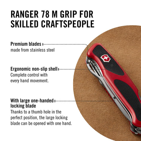 Victorinox RangerGrip 78M tweezers for precision tasks.