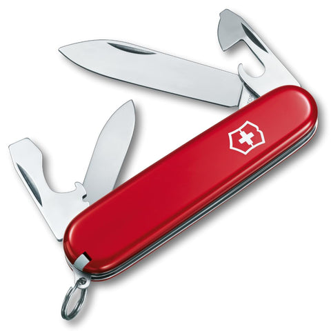 Victorinox Recruit red Swiss Army Knife closed, ideal for everyday carry.