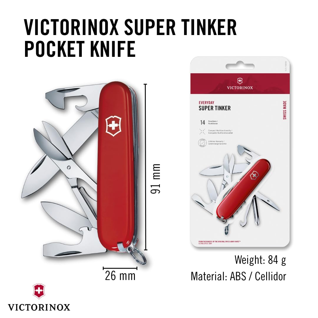 Victorinox Super Tinker built-in scissors for handy trimming anywhere.