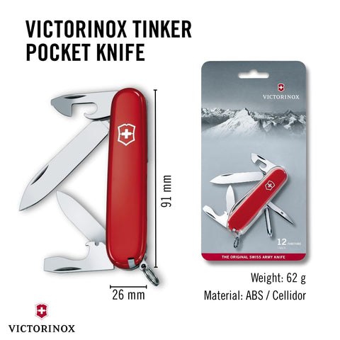 Blades deployed on the Victorinox Tinker for precise cutting and shaping.
