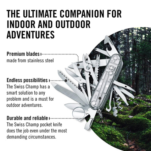 Victorinox Swiss Champ magnifying lens for close inspection and detail
