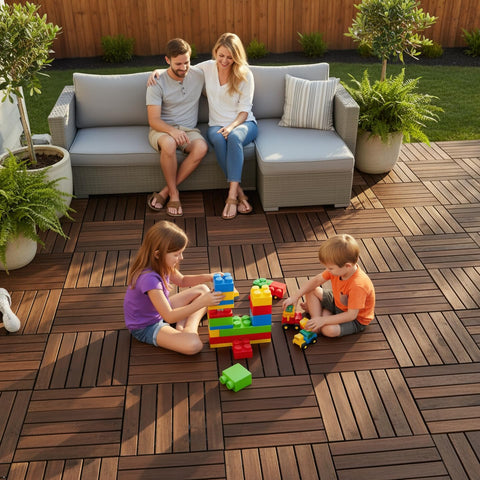VICTORY RELAX acacia deck tiles tool-free assembly for fast setup