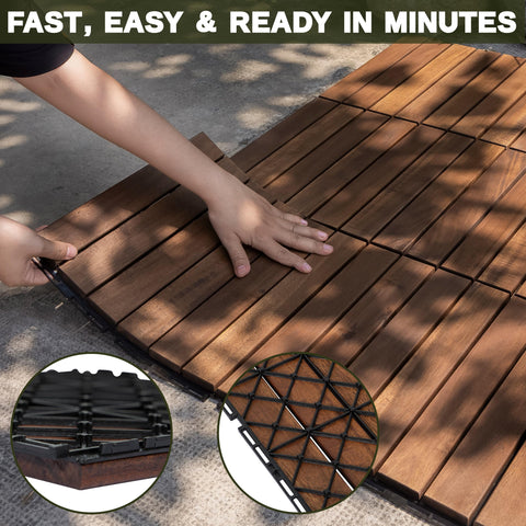 VICTORY RELAX acacia deck tiles patio and garden upgrade