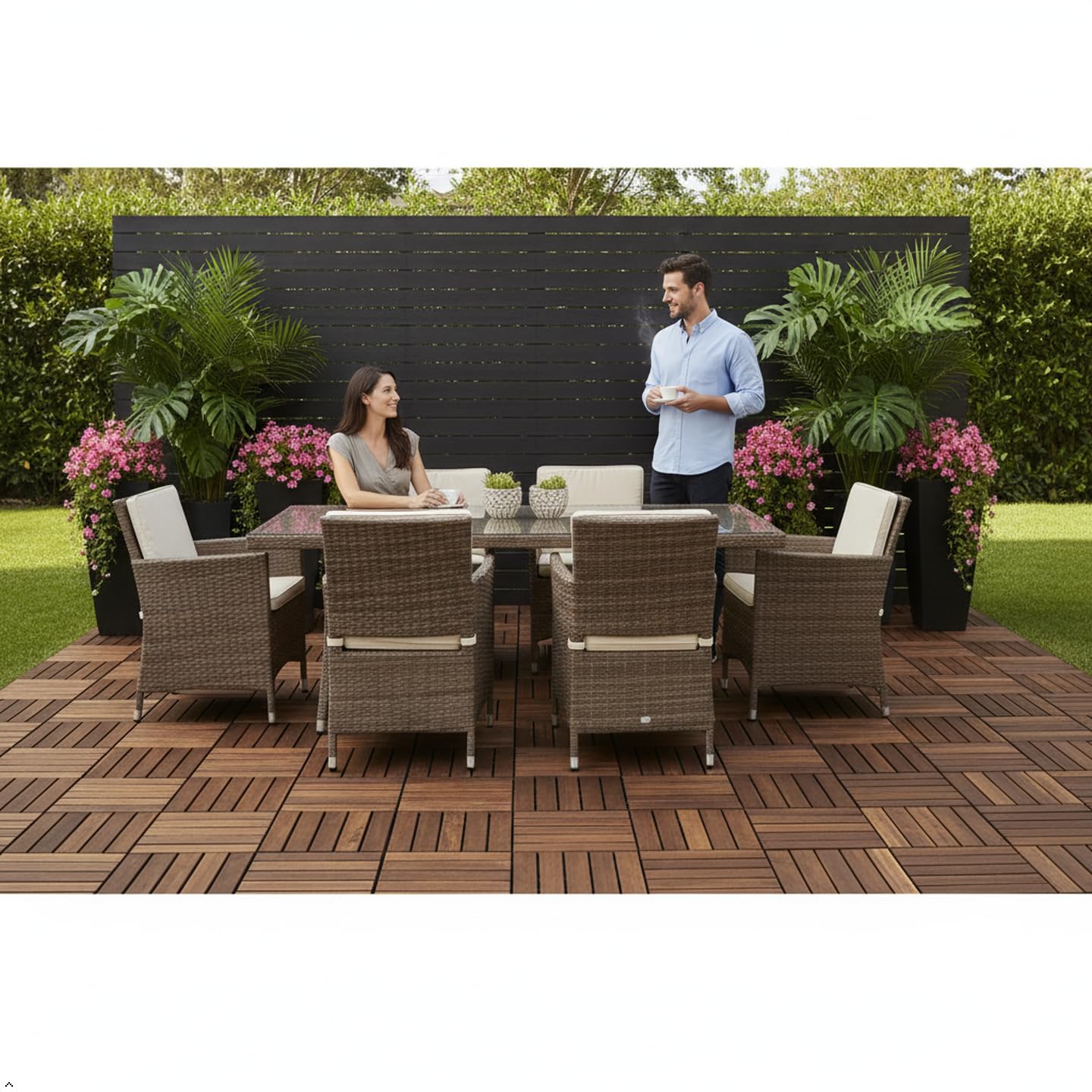 VICTORY RELAX acacia deck tiles weather-resistant for outdoor use