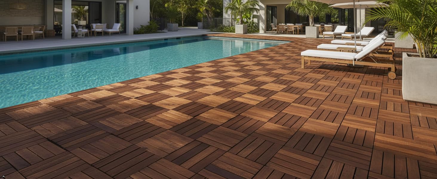VICTORY RELAX acacia deck tiles wood finish in VR Brown