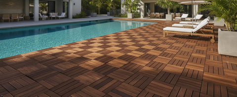 VICTORY RELAX acacia deck tiles wood finish in VR Brown