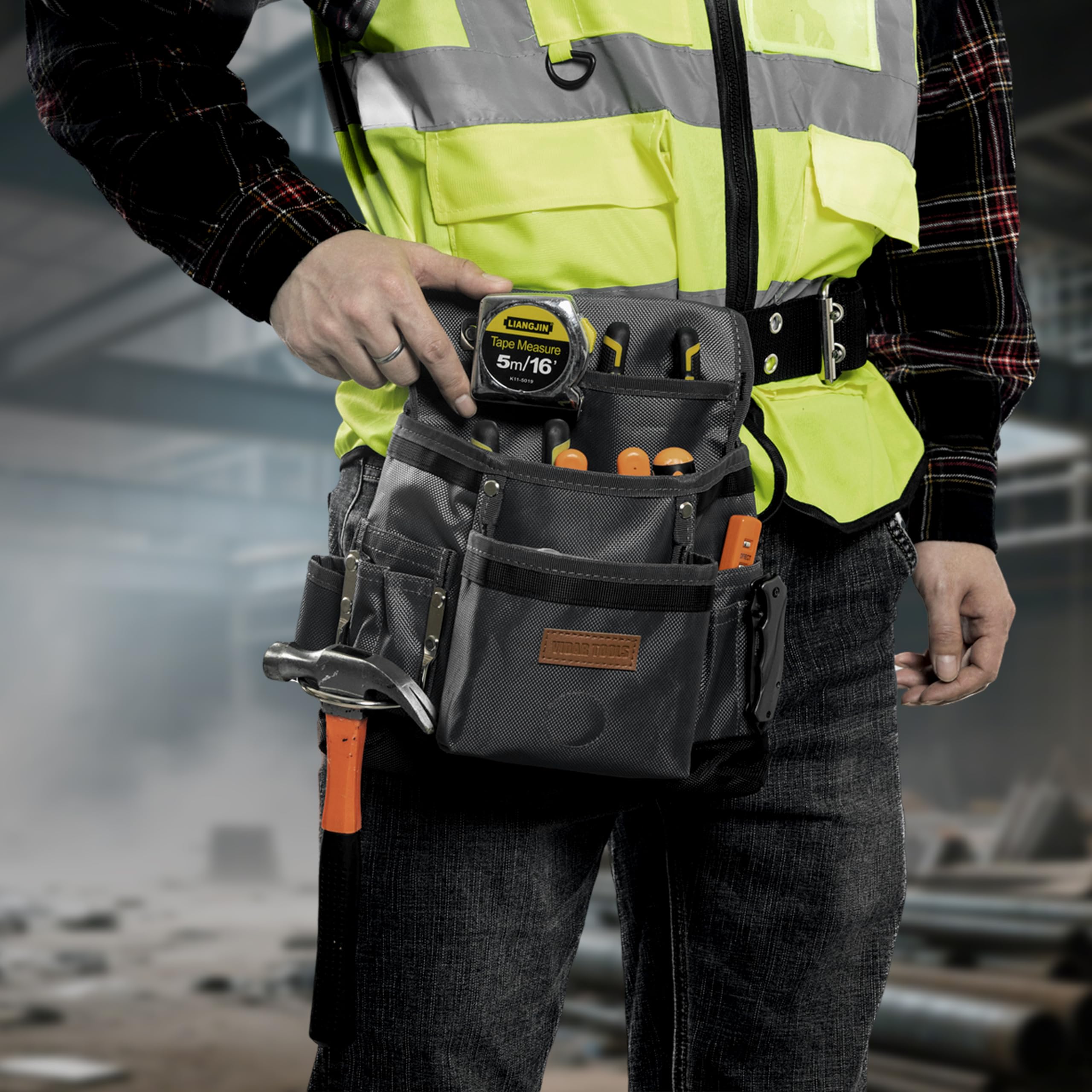VIDAR TOOLS small tool belt pouches back view with adjustable waist