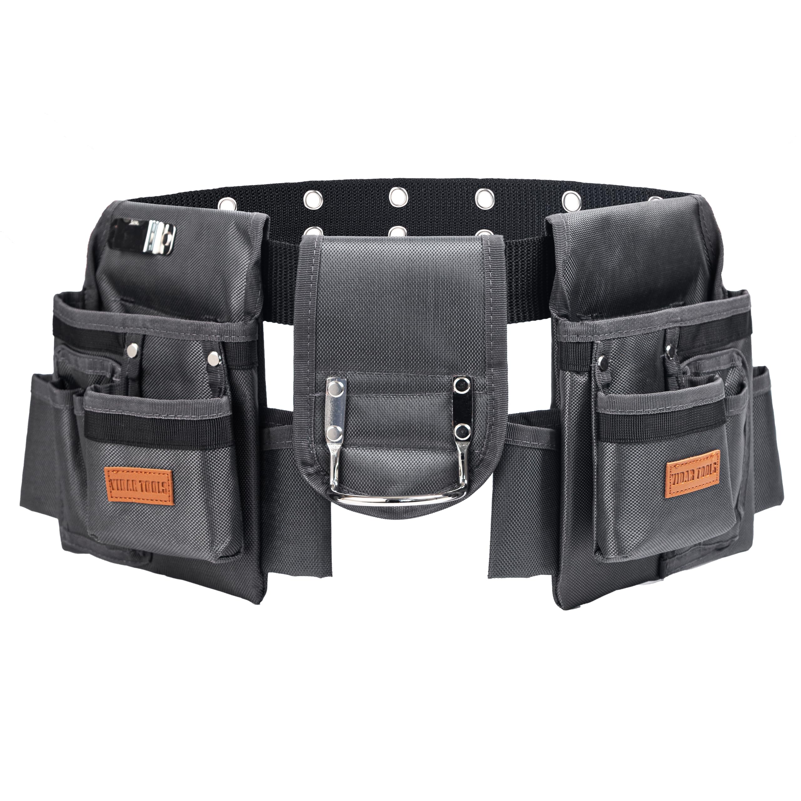 VIDAR TOOLS tool belt front view with 12 pockets for tool organization.