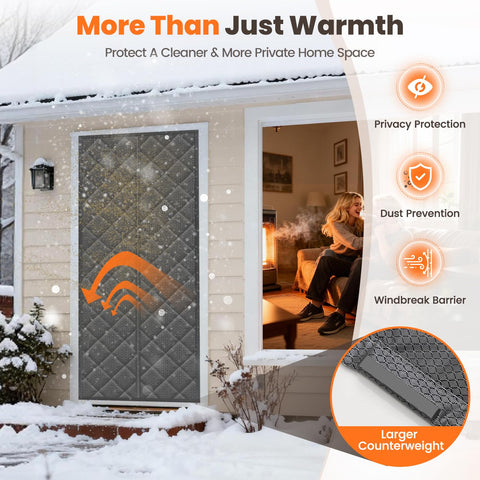 Vidoya winter warmth effect with insulated door curtain at the entry