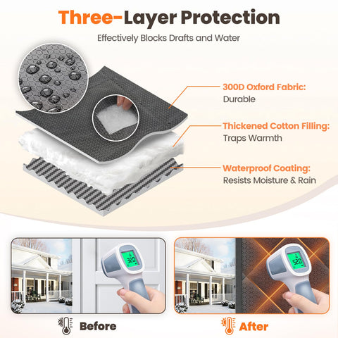 Vidoya door curtain with strong velcro adhesion prevents slippage.