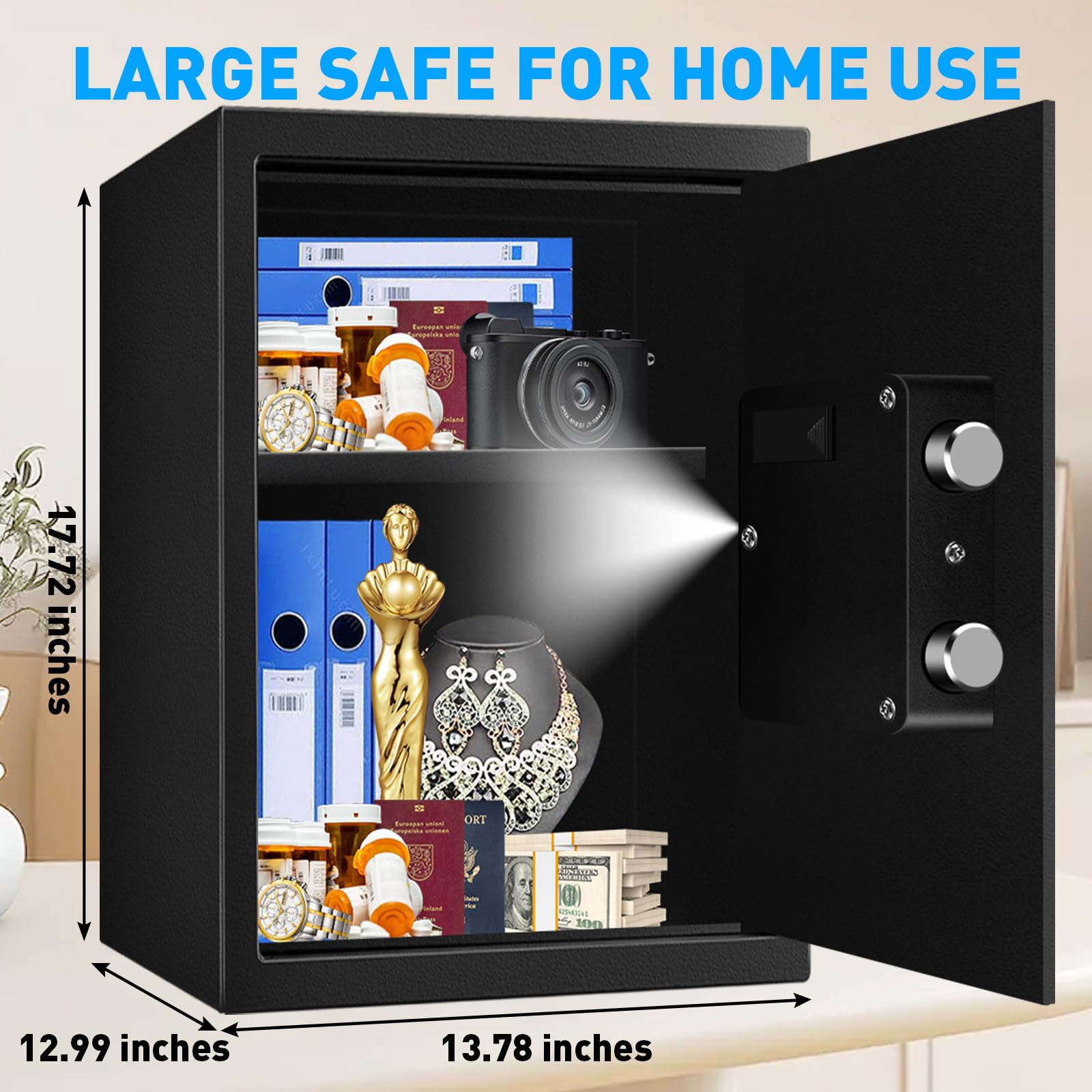 VIDXCVIT safe with electronic keypad for quick access and controlled storage.