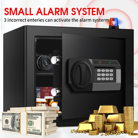 Anti-theft alarm system deters unauthorized access in the VIDXCVIT safe.