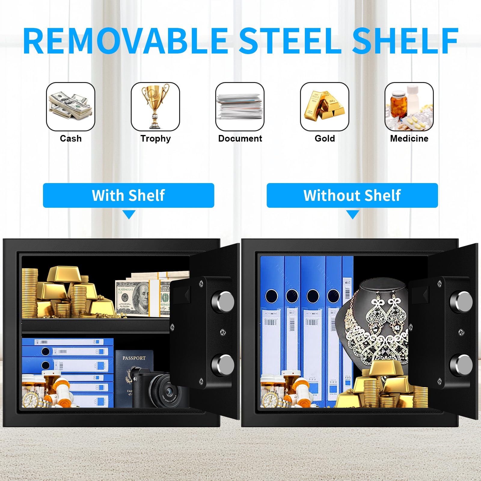 VIDXCVIT fireproof safe emergency keys for backup access.