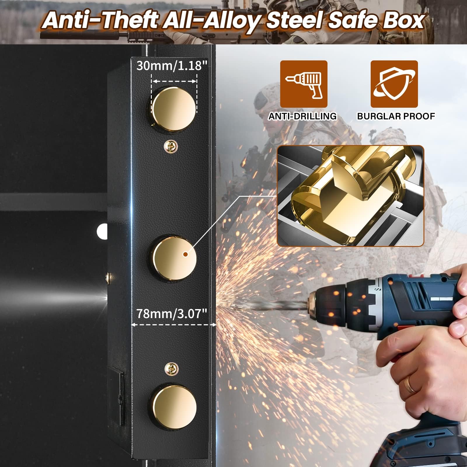 VIDXCVIT 3.3 cu ft home safe enhanced locking bolts deter tampering and forced entry