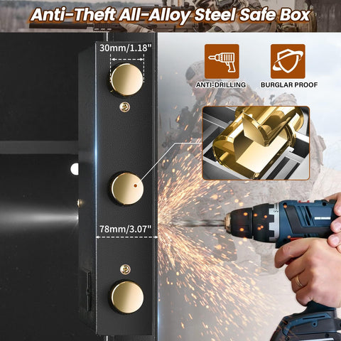VIDXCVIT 3.3 cu ft home safe enhanced locking bolts deter tampering and forced entry