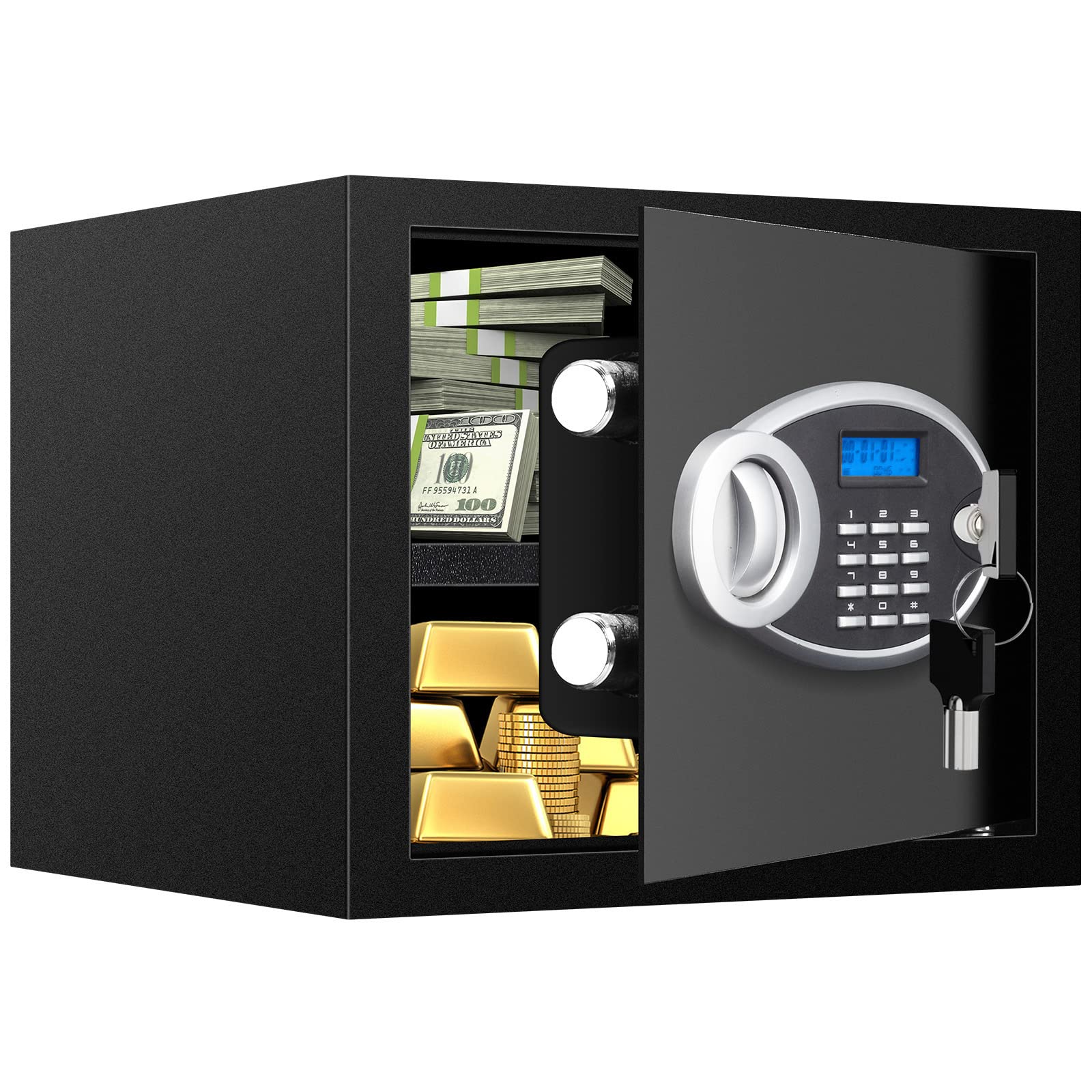 VIDXCVIT safe box with digital keypad front view for quick secure access