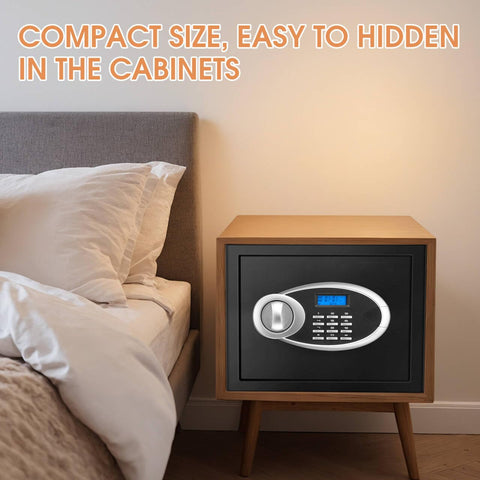 Exterior dimensions and compact profile of the VIDXCVIT safe box