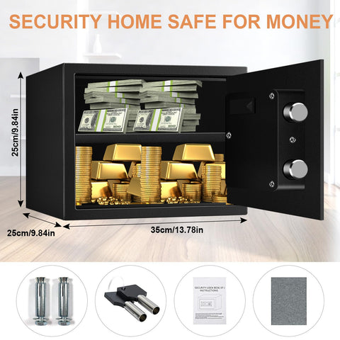 VIDXCVIT safe box with pre-drilled holes for wall or floor mounting