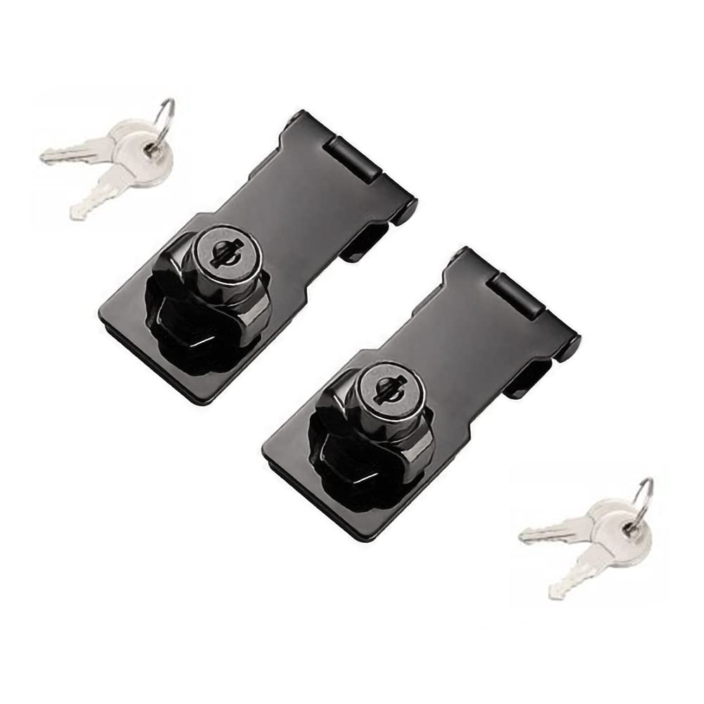 VIDYSUFYR 2-pack keyed hasp locks in brushed stainless for secure doors