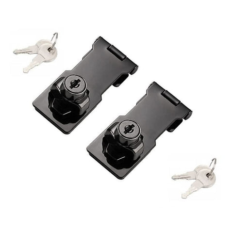 VIDYSUFYR 2-pack keyed hasp locks in brushed stainless for secure doors
