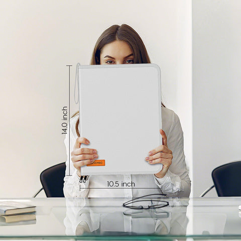 Viesembo compact binder with travel-friendly dimensions.