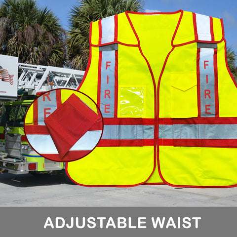 ViewBrite vest with radio pocket and mic tabs for quick access