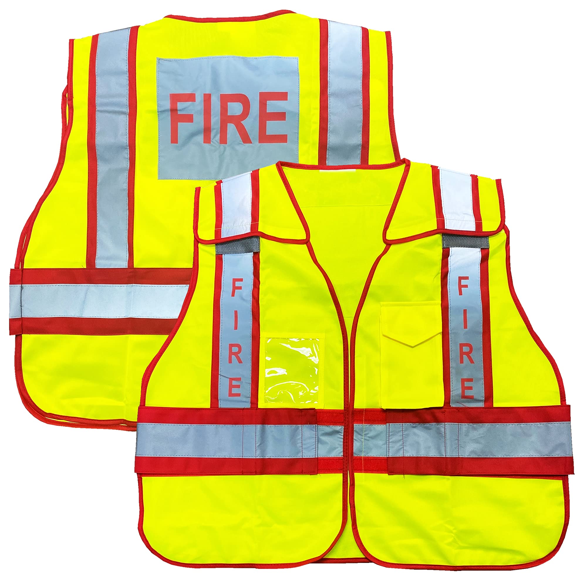 ViewBrite reflective Class 2 fire vest in lime green, front view for visibility