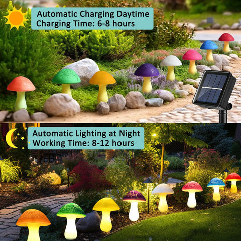 Viewpick crack mushroom white lights offer soft, versatile illumination for outdoors.