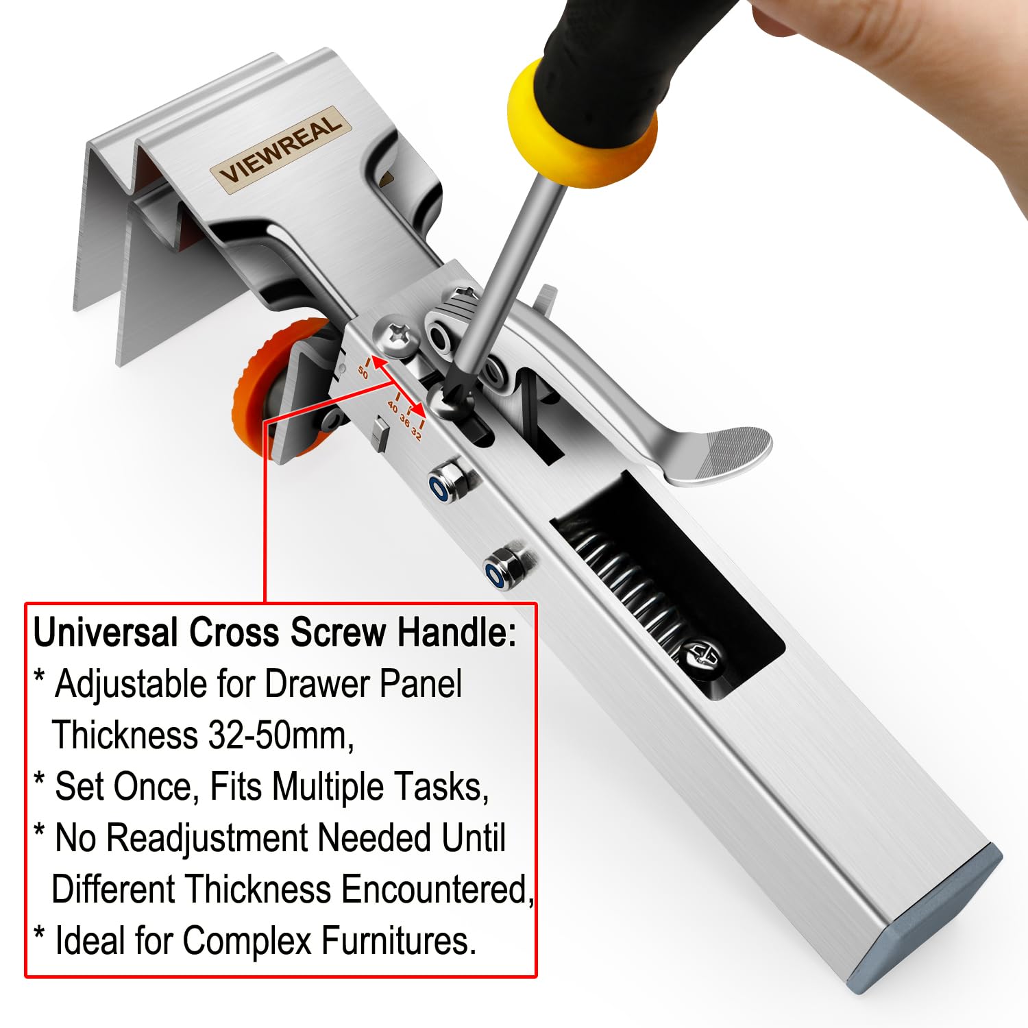ViewReal adjustable drawer clips secured to cabinetry illustrating durable reinforcement.