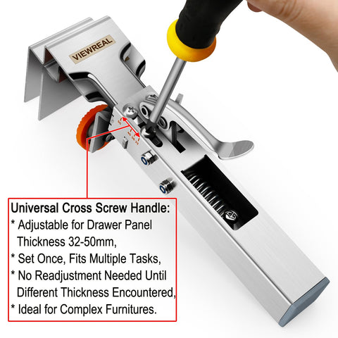 ViewReal adjustable drawer clips secured to cabinetry illustrating durable reinforcement.