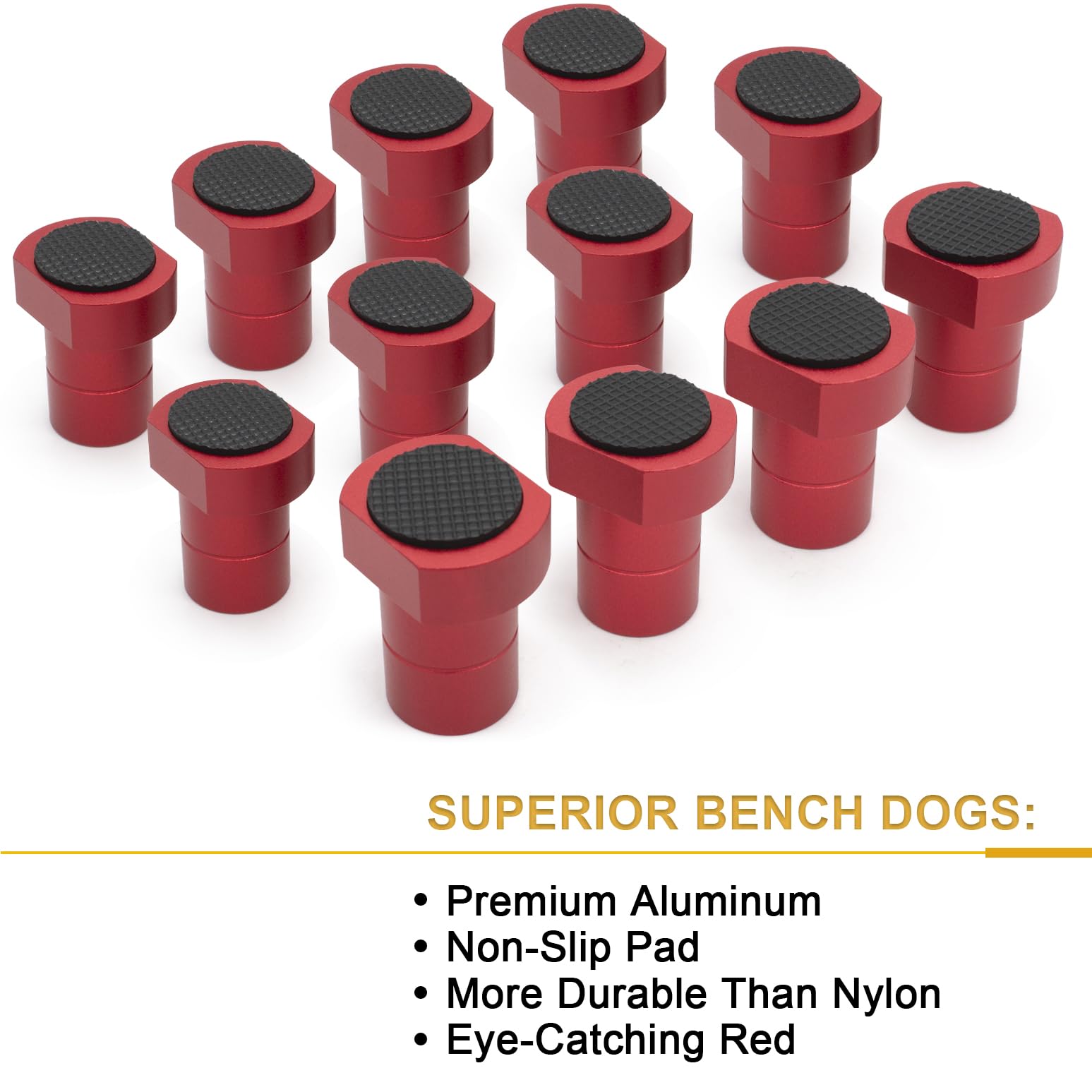 ViewReal aluminum bench dogs offer durable performance for demanding projects.