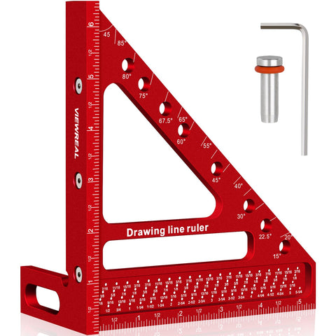 ViewReal large carpenter square with angle presets for precise layout and quick scribing.