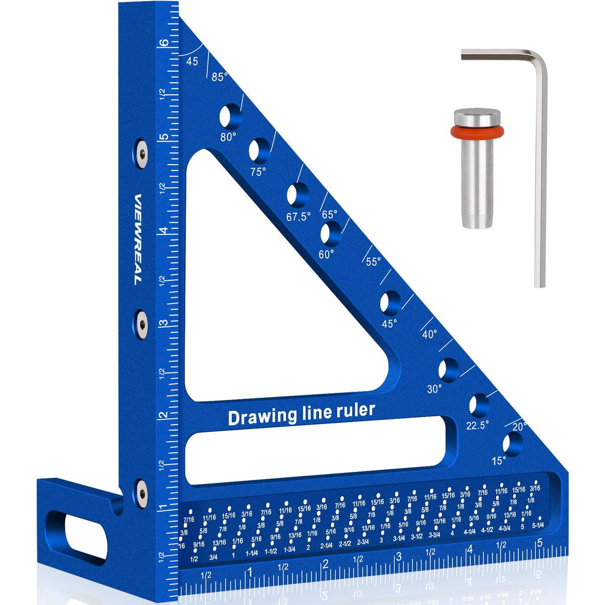 ViewReal Quick-Set 3D square with angle pin for rapid angle setup in woodwork