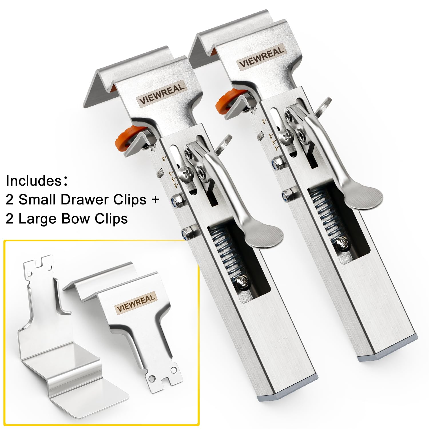 ViewReal 2-pack clamps arranged for professional cabinet installation workflows.