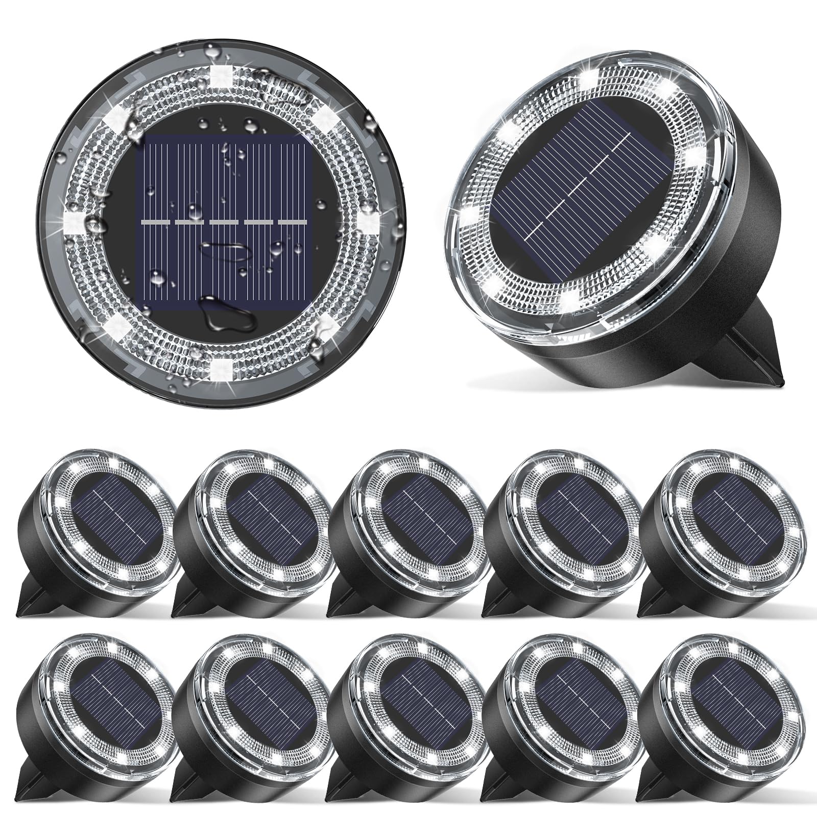 vighep mini solar ground lights compact-size closeup highlight space-saving lighting for pathways