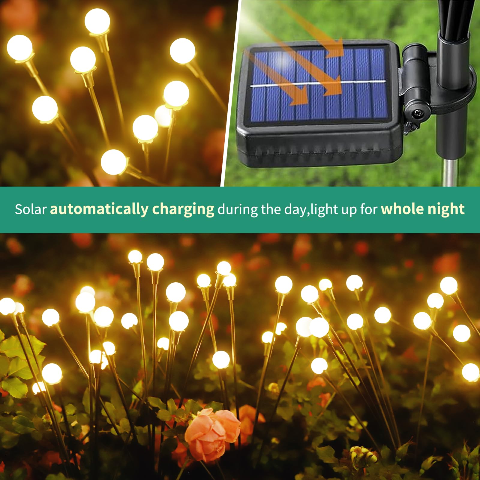 Vignuto Patio Decor lights brighten evenings with auto-charging convenience.
