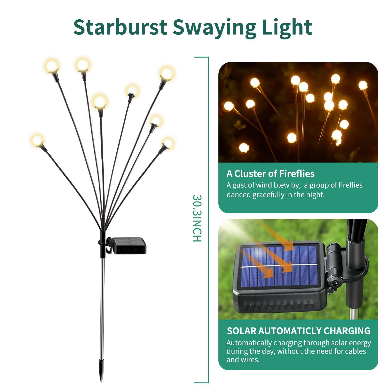 Vignuto solar lights 16LED close-up showing bright, even pathway illumination.