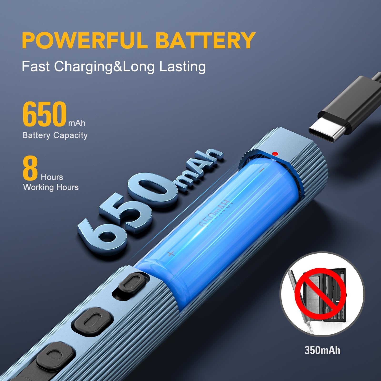 VIGRUE mini screwdriver with bright LED light for dark spaces