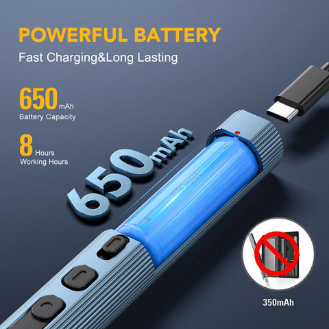 VIGRUE mini screwdriver with bright LED light for dark spaces