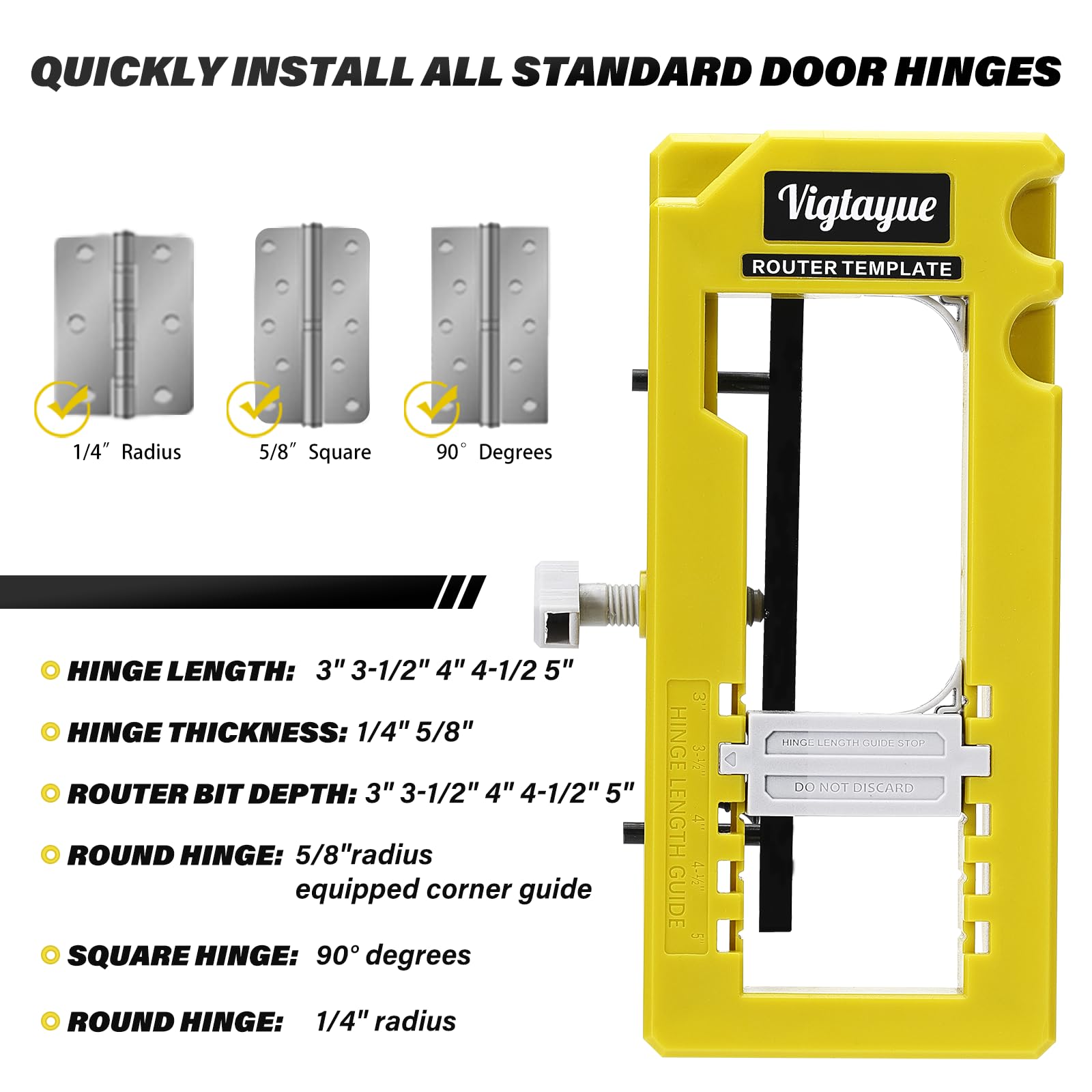 Vigtayue included router bits kit supports quick setup.