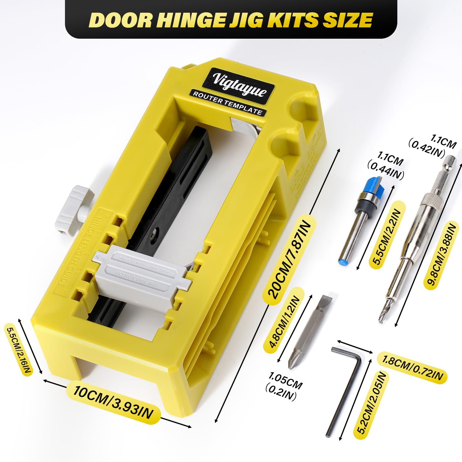 Vigtayue self-centering hinge bit aids accurate screw alignment.