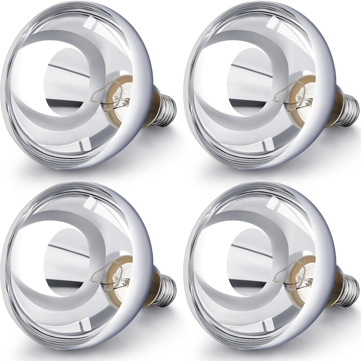VIHOSE 4-pack heat lamp bulbs for reptile basking and reliable warmth