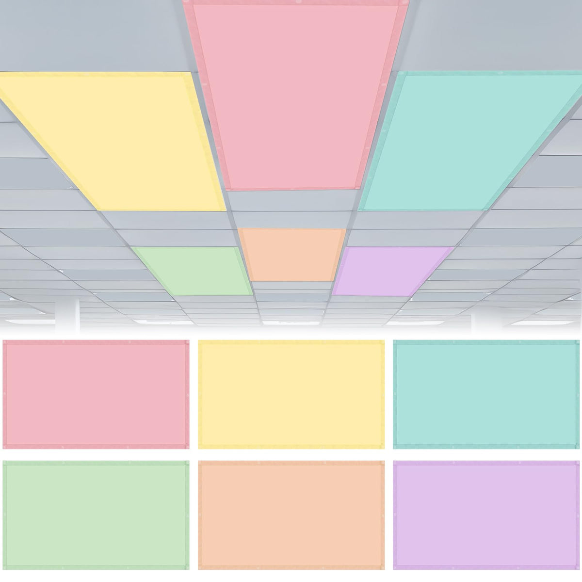 VIHOSE pastel light cover assembly demonstrates tool-free mounting for easy classroom setup.