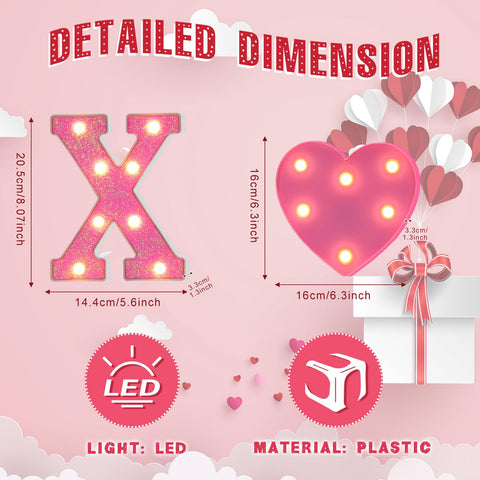 VIHOSE pink glitter heart lights add festive Valentine's ambiance
