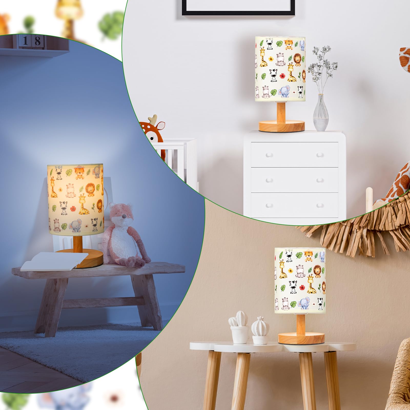 VIHOSE Safari Animal lamp displays cartoon nursery charm for playful decor.