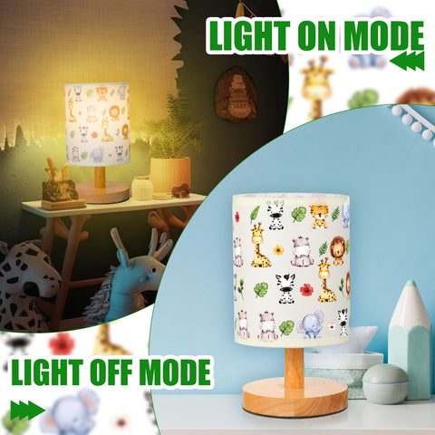 VIHOSE Safari Animal lamp shade delivers soft linen glow for gentle evening reading.