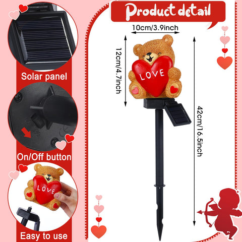 VIHOSE solar-powered bear garden stake provides energy-efficient night lighting