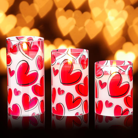 VIHOSE Valentine heart candle with warm glow for romantic dinners