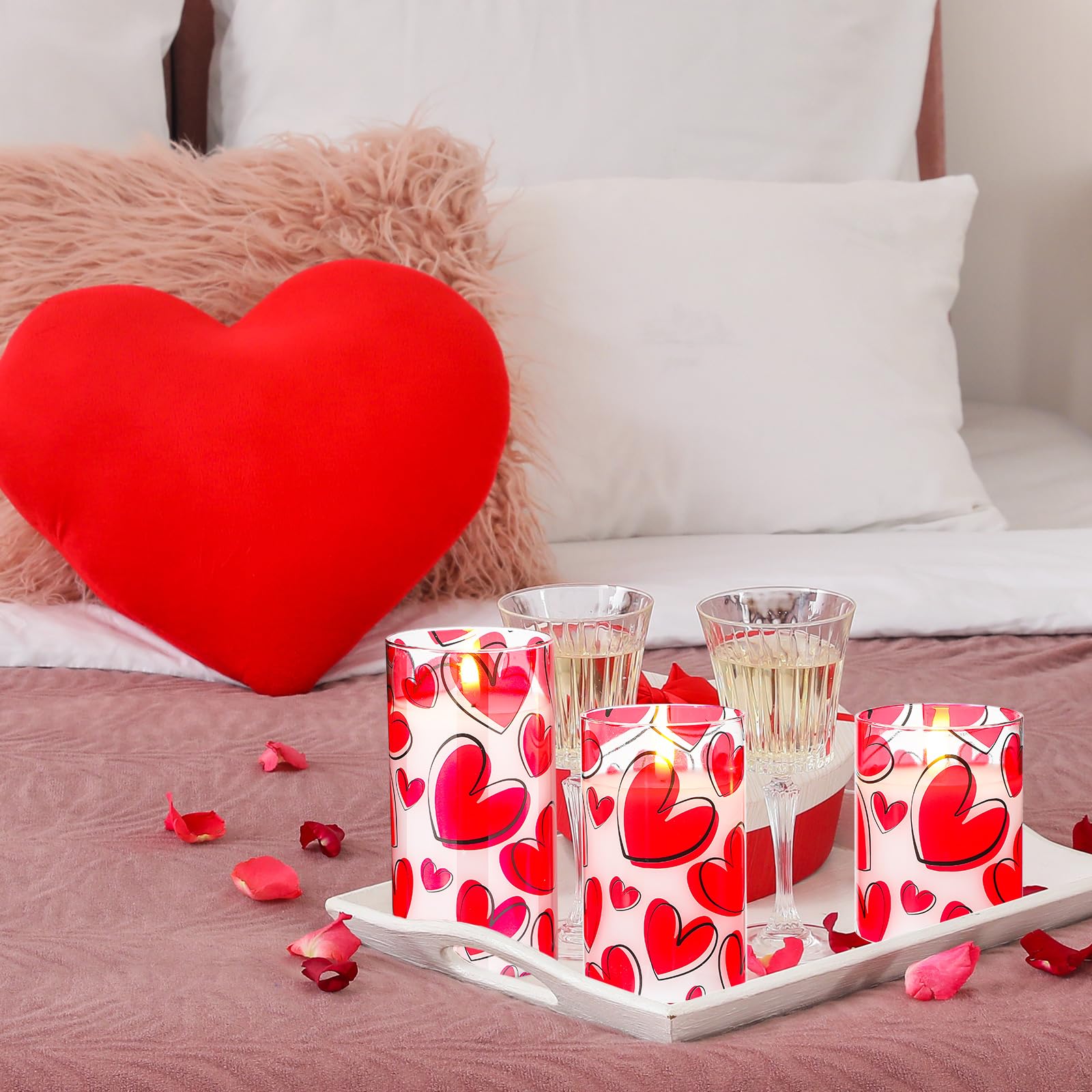 VIHOSE heart candles create romantic atmosphere without flames